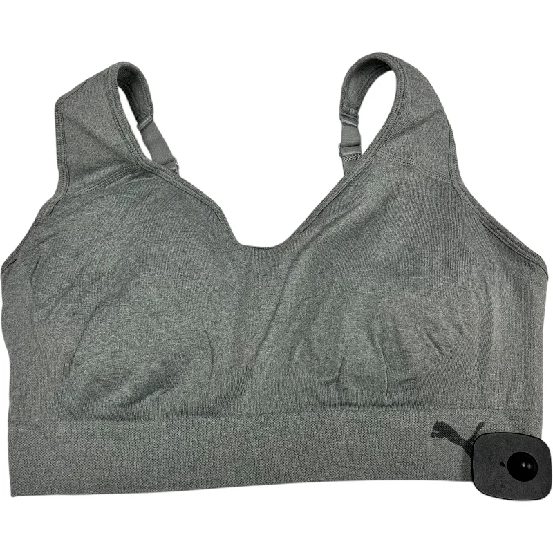 Criss-cross strap sports bra – Sports bra with straps that cross over at the back, providing extra support and a stylish look.Athletic Bra By Puma In Grey, Size: L