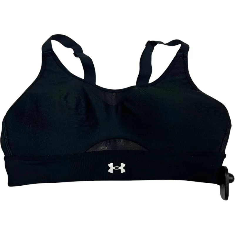 Compression tank sports bra – Combination of a tank top and sports bra, providing full coverage and support for the upper body.Athletic Bra By Under Armour In Black, Size: S