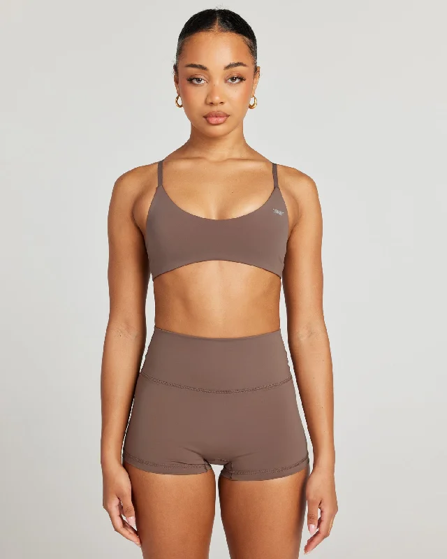 Vegan sports bra – Sports bra made from eco-friendly, cruelty-free materials, suitable for ethical consumers.Aura Lite Bra - Mushroom