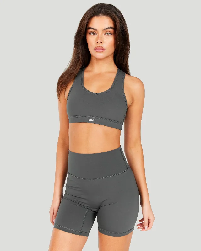 Supportive sports bra – Sports bra specifically designed to provide strong support, often for larger busts or high-impact activities.Aura Mesh Bra - Cloud Grey