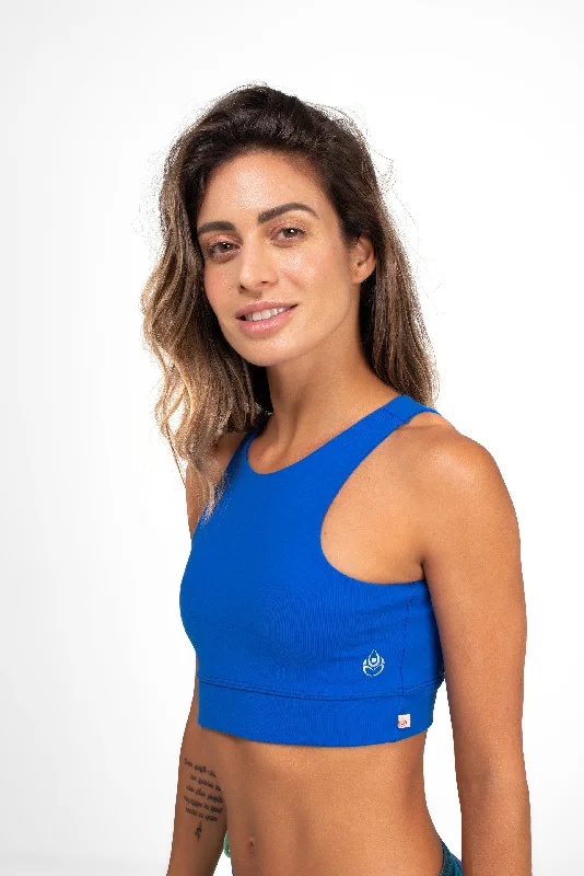 Adjustable straps sports bra – Sports bra with straps that can be adjusted for a personalized fit and comfort.Gavea Top, Royal Blue, Supplex