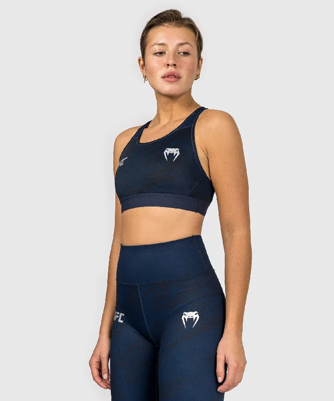 Vegan sports bra – Sports bra made from eco-friendly, cruelty-free materials, suitable for ethical consumers.UFC Fusion by Venum Fight Week Women’s Sports Bra - Oceanic Blue