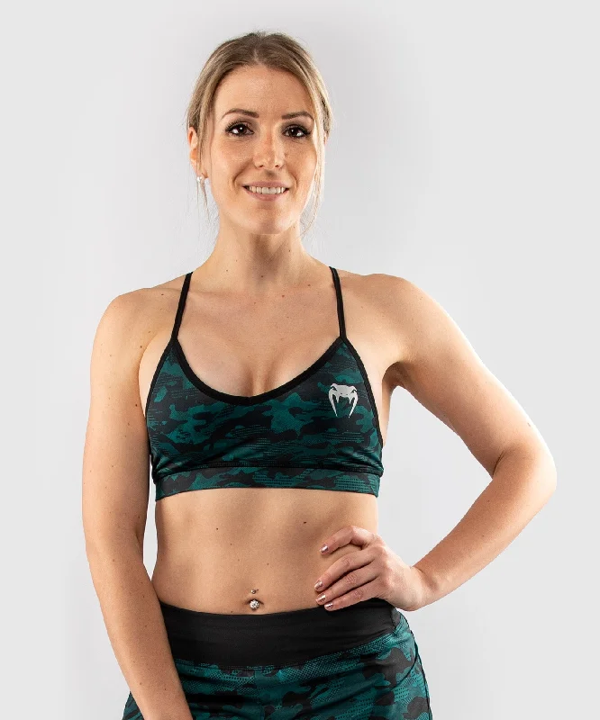 V-neck sports bra – Sports bra with a V-shaped neckline for a flattering and comfortable fit.Venum Defender bras - for women - Black/Green