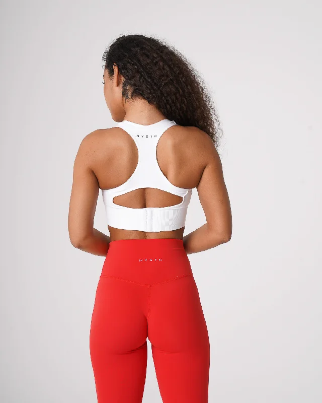 Medium-impact sports bra – Suitable for moderate-intensity activities like cycling or strength training, offering balanced support.White Ignite Seamless Bra