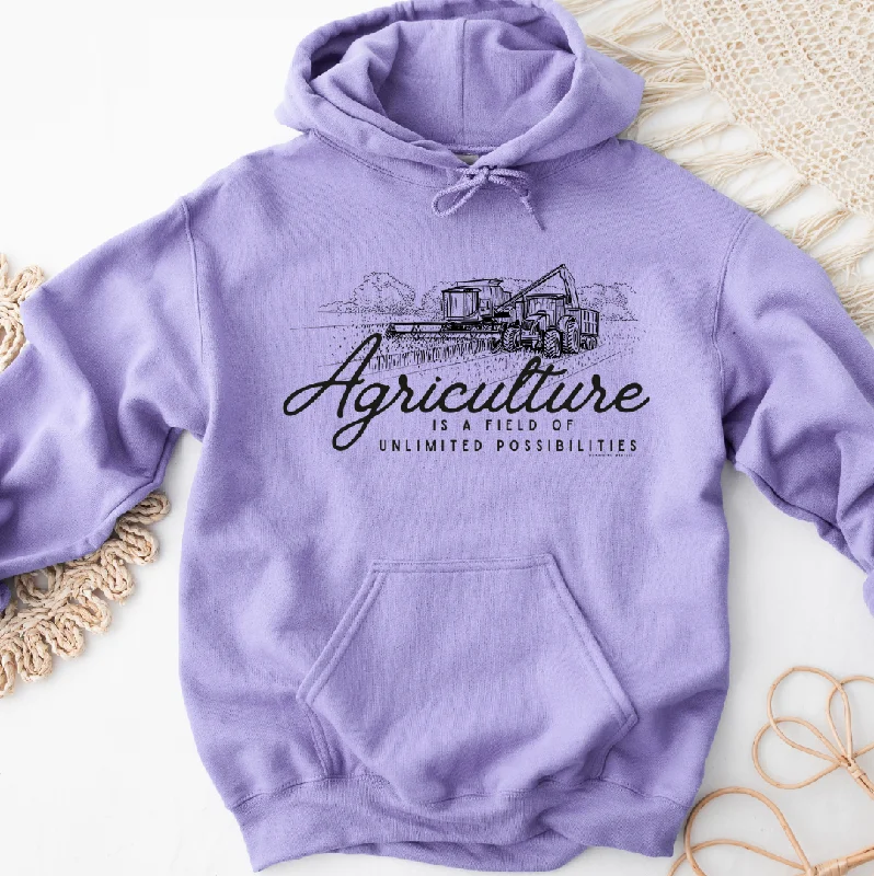 Raglan sleeve hoodie – Hooded sweatshirt with diagonal seam lines extending from the collarAgriculture Is A Field Of Unlimited Possibilities Hoodie (S-3XL) Unisex - Multiple Colors!