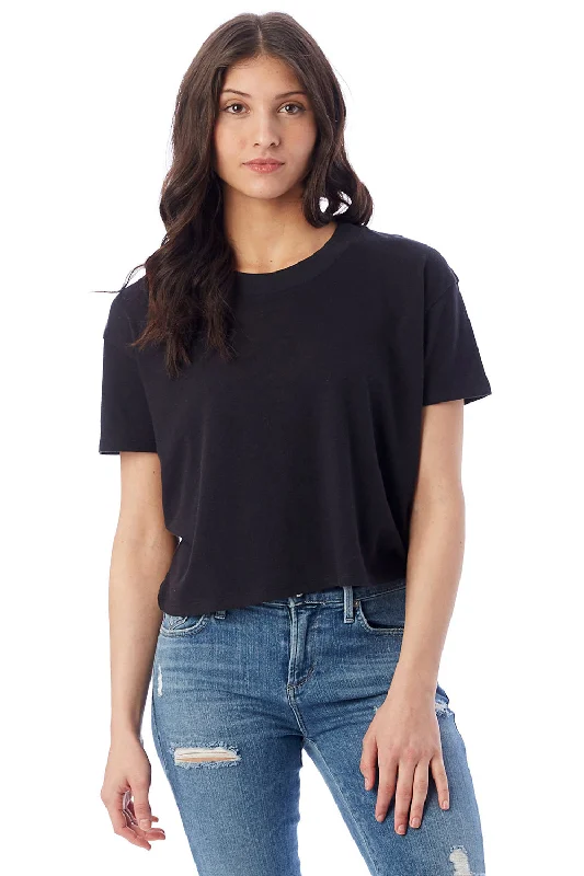 V-neck – V-shaped neckline for a more flattering lookAlternative Womens Headliner Cropped Short Sleeve Crewneck T-Shirt - Black