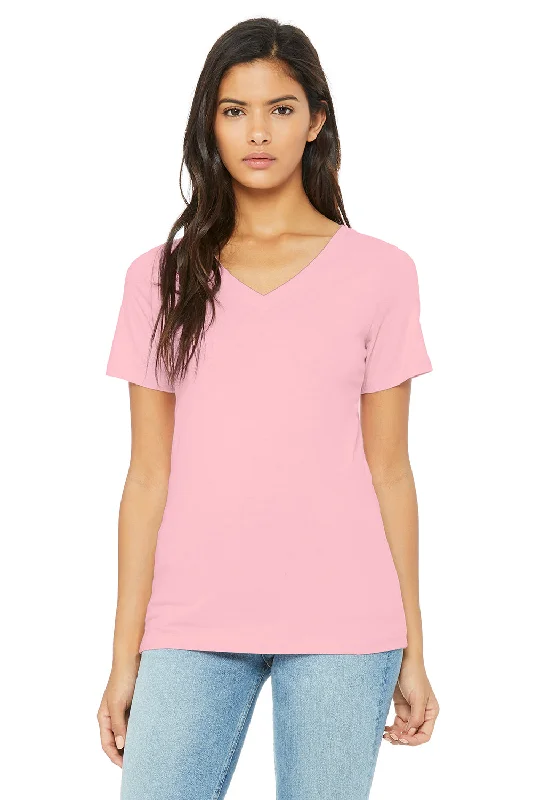 Cap sleeve – Short sleeve that covers only the shoulderBella + Canvas Womens Relaxed Jersey Short Sleeve V-Neck T-Shirt - Pink