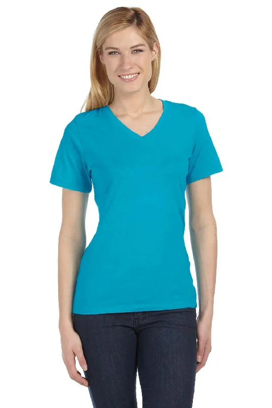 Henley – T-shirt with a buttoned placket (usually a few buttons near the collar)Bella + Canvas Womens Relaxed Jersey Short Sleeve V-Neck T-Shirt - Turquoise Blue