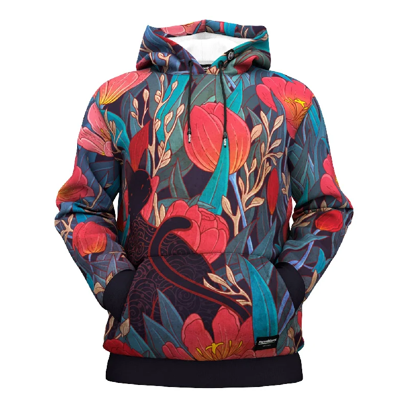 Drawstring hoodie – Hoodie with adjustable drawstrings at the hoodBlack Cat Tulips Hoodie