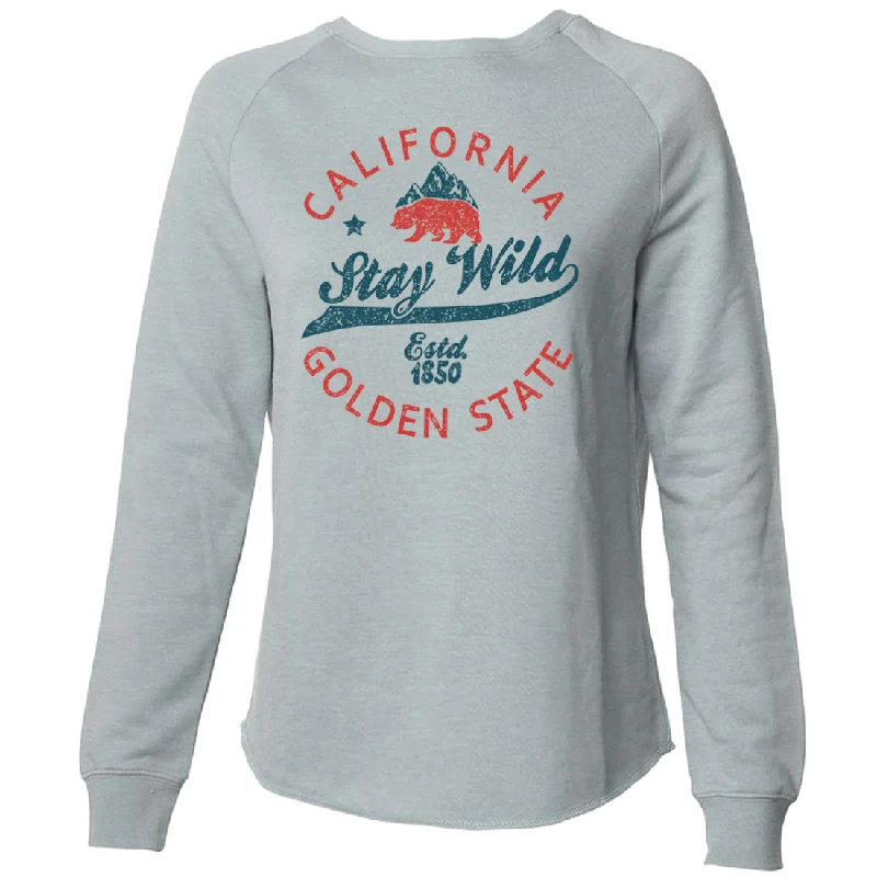 Cropped hoodie – Shortened hoodie that sits above the waistCalifornia Stay Wild Super Soft Crewneck Sweater