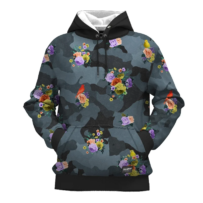 Colorblock hoodie – Hoodie with distinct blocks of color, often used for sporty or modern looksCamo Flower Hoodie