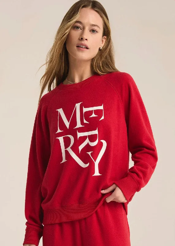 Chunky – Thick, oversized knit for a cozy lookCassie Merry Long Sleeve Top - Haute Red