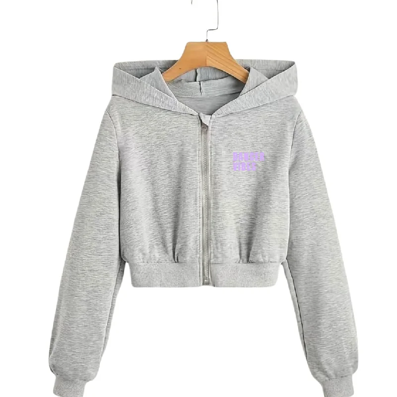 Tech hoodie – Sweatshirt made from high-tech, moisture-wicking fabrics, sometimes with built-in features like headphones or USB charging ports“Dancer Vibes” Cropped Zip Up