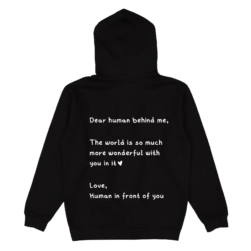 Cropped hoodie – Shortened hoodie that sits above the waistDear Human Behind Me Hoodie