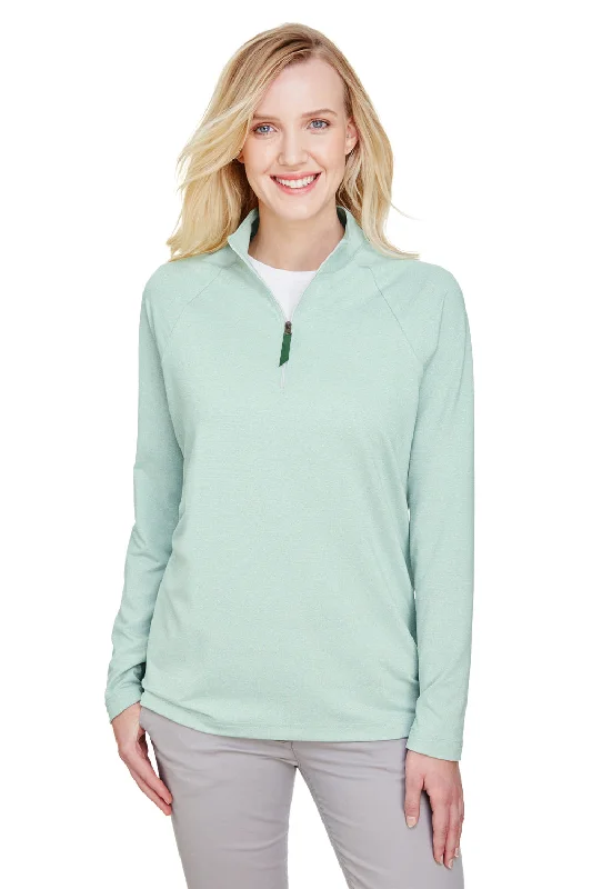 Cowl neck hoodie – Hoodie with a soft, draped collar that creates a relaxed, cozy feelDevon & Jones Womens CrownLux Clubhouse Performance Moisture Wicking 1/4 Zip Sweatshirt - Kelly Green