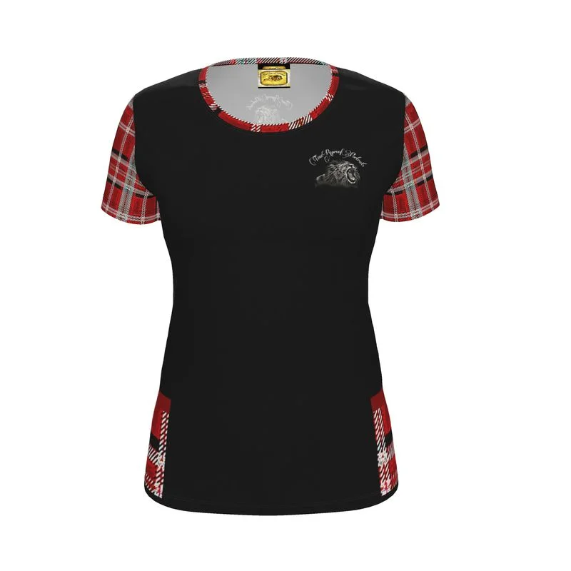 Asymmetrical – Uneven hem or design, adds a modern twistTRP Twisted Patterns 06: Digital Plaid 01-05A Ladies Designer Jersey T-shirt