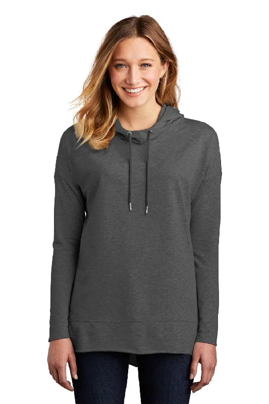 Tunic – Longer T-shirt, often reaching the hips or thighs, worn as a tunic topDistrict Womens French Terry Hooded T-Shirt Hoodie - Washed Coal Grey