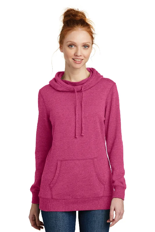 Tech hoodie – Sweatshirt made from high-tech, moisture-wicking fabrics, sometimes with built-in features like headphones or USB charging portsDistrict Womens Fleece Hooded Sweatshirt Hoodie - Heather Azalea Pink