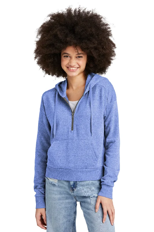 Cropped hoodie – Shortened hoodie that sits above the waistDistrict Womens Perfect Tri Fleece 1/4 Zip Hooded Sweatshirt Hoodie - Royal Blue Frost