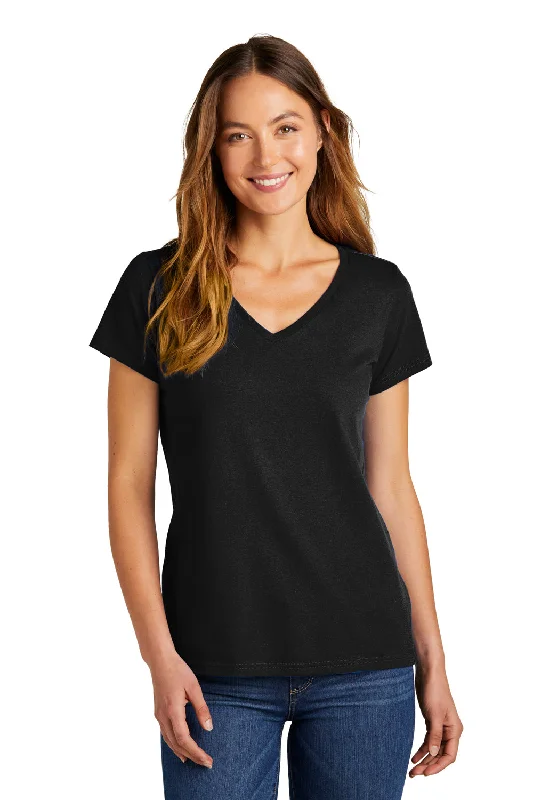 Linen – Lightweight, breathable fabric, perfect for summerDistrict Womens The Concert Short Sleeve V-Neck T-Shirt - Black