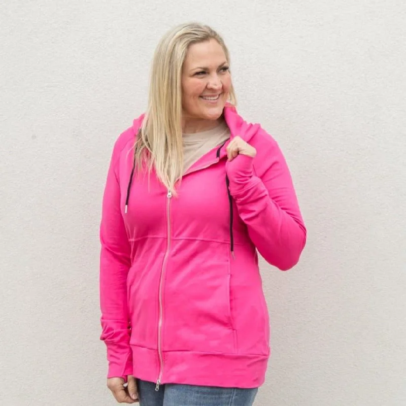 Long sleeve hoodie – Classic long-sleeve style hoodieFuchsia Full Zip