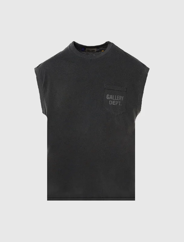 Cotton blend – Mix of cotton and synthetic fabrics for softness and durabilitySLEEVELESS TEE