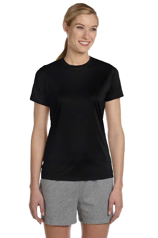 Henley – T-shirt with a buttoned placket (usually a few buttons near the collar)Hanes Womens Cool DRI FreshIQ Moisture Wicking Short Sleeve Crewneck T-Shirt - Black