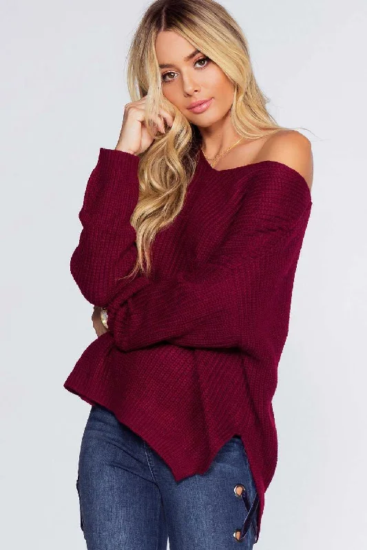 Boxy – Square, loose shapeHattie Sweater - Burgundy