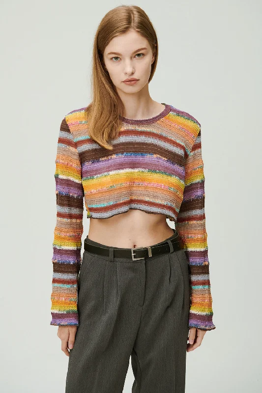 Raglan sleeve – Diagonal sleeve seams that extend to the necklineJanet Multi Color Knit Top