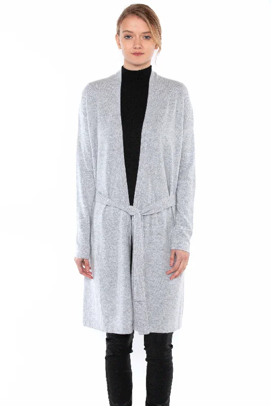 Waffle knit – Textured knit resembling a waffle patternJENNIE LIU WOMEN'S 100% PURE CASHMERE LONG SLEEVE BELTED LUX WRAP CARDIGAN ROBE