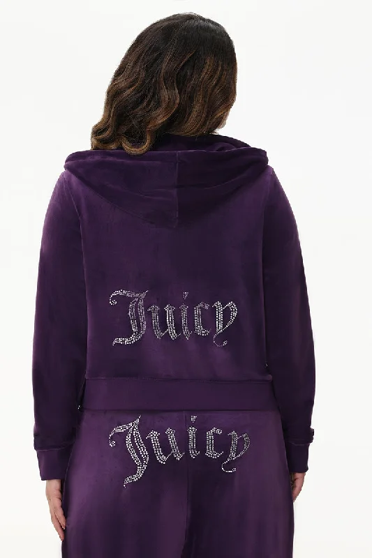 Fitted sweatshirt – Sweatshirt that fits snugly to the body, providing a more tailored lookPlus-Size OG Big Bling Velour Hoodie