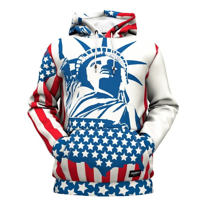 Pullover hoodie – Hoodie without a zipper, worn by pulling over the headLiberty Statue Hoodie