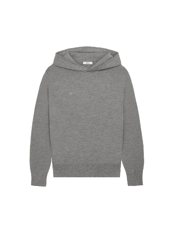 Sporty sweatshirt – Sweatshirt made from moisture-wicking or performance fabrics, ideal for active wearMens Regenerative Merino Wool Hoodie—grey marl