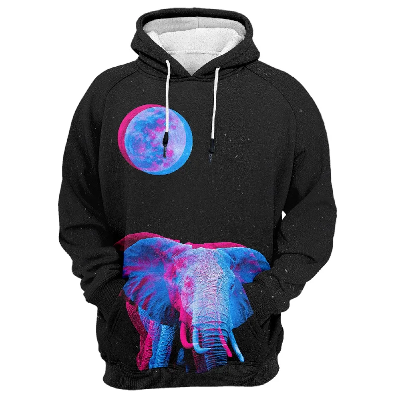 Zip-up hoodie – Hoodie with a front zipper for easy wearMoon Elephant Hoodie