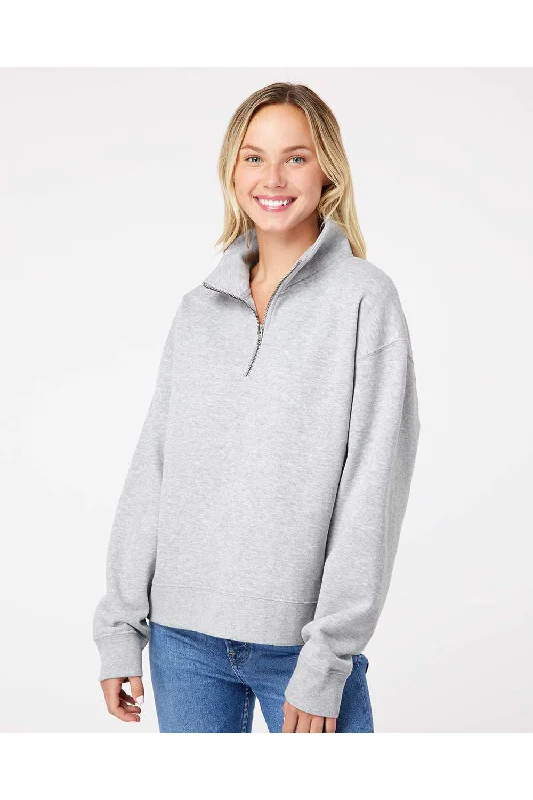 Long sleeve hoodie – Classic long-sleeve style hoodieMV Sport Womens Sueded Fleece 1/4 Zip Sweatshirt - Heather Grey