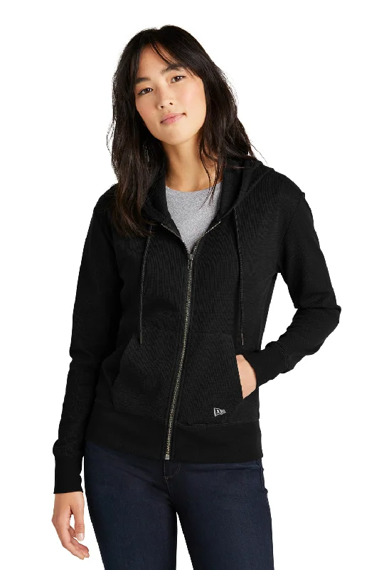 Hoodie dress – Hoodie that is long enough to be worn as a dressNew Era Womens Thermal Full Zip Hooded Sweatshirt Hoodie - Black