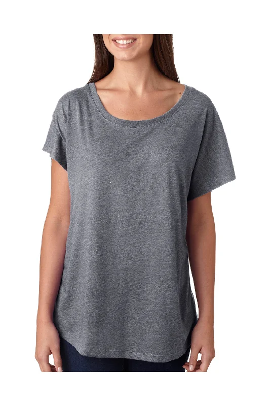 V-neck – V-shaped neckline for a more flattering lookNext Level Womens Dolman Jersey Short Sleeve Scoop Neck T-Shirt - Heather Grey