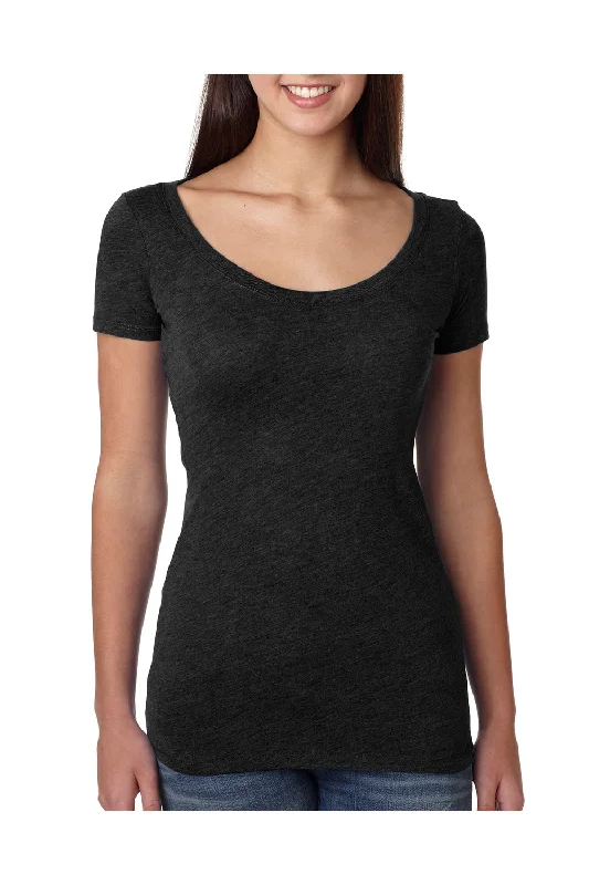 Plain/basic – Solid color, no graphics or designsNext Level Womens Jersey Short Sleeve Scoop Neck T-Shirt - Black - Closeout