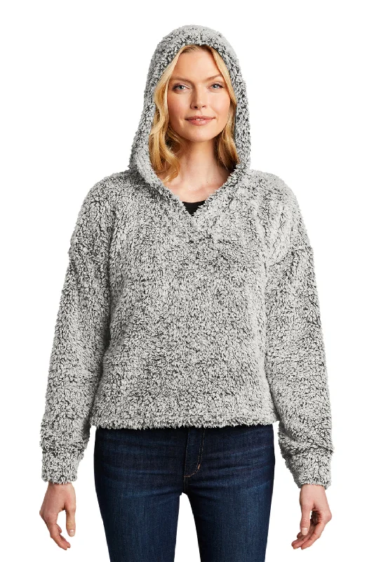 Fitted sweatshirt – Sweatshirt that fits snugly to the body, providing a more tailored lookPort Authority Womens Cozy Sherpa Fleece Hooded Sweatshirt Hoodie - Heather Grey