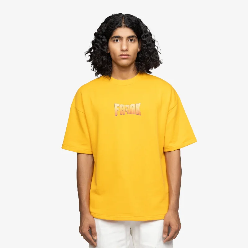 Boxy – Loose, straight cut with no shapingF A R A K | SARDAAR KA NAMAK T-SHIRT { YELLOW/YELLOW