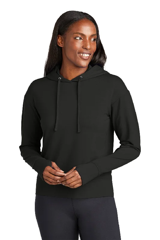 Puffer hoodie – Hoodie with a padded or quilted design, offering more insulationSport-Tek Womens Sport-Wick Moisture Wicking Flex Fleece Hooded Sweatshirt Hoodie - Black