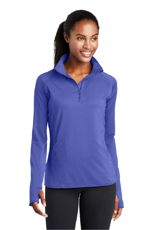 Hoodie with pockets – Hooded sweatshirt that includes a kangaroo pocket or side pocketsSport-Tek Womens Sport-Wick Moisture Wicking 1/4 Zip Sweatshirt - Iris Purple