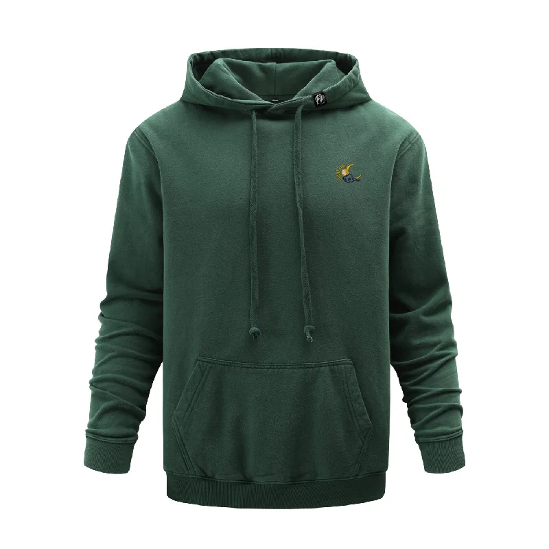 Banded hem hoodie – Sweatshirt with an elastic or ribbed band at the bottom to keep it in placeSun And Moon Embroidered Hoodie