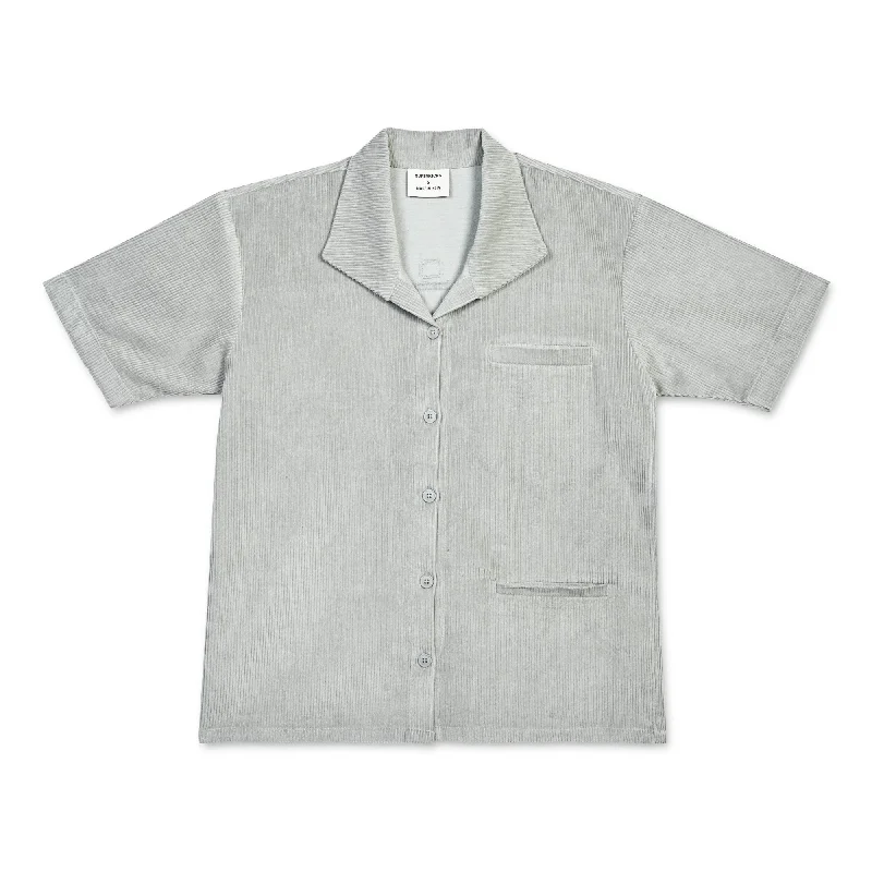 Tunic – Longer T-shirt, often reaching the hips or thighs, worn as a tunic topSUPERKICKS | CORDUROY SHIRT { SLATE GREY