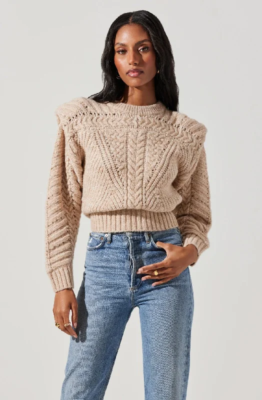 Ribbed – Sweater with textured, vertical stripesTabitha Cable Knit Sweater