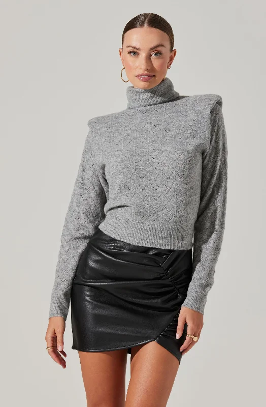 Crew neck – Round neck, classic styleTextured Turtleneck Sweater