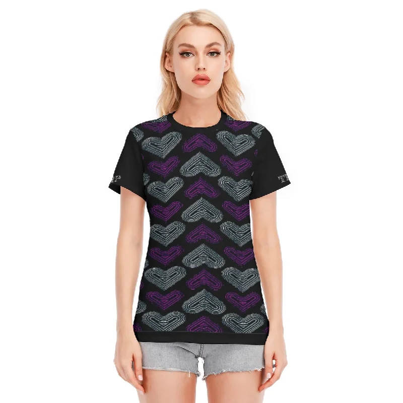 Long sleeve – Full-length sleeve, great for layeringTRP Twisted Patterns 03: Chevron Hearts 01-01 Ladies Designer Cotton T-shirt