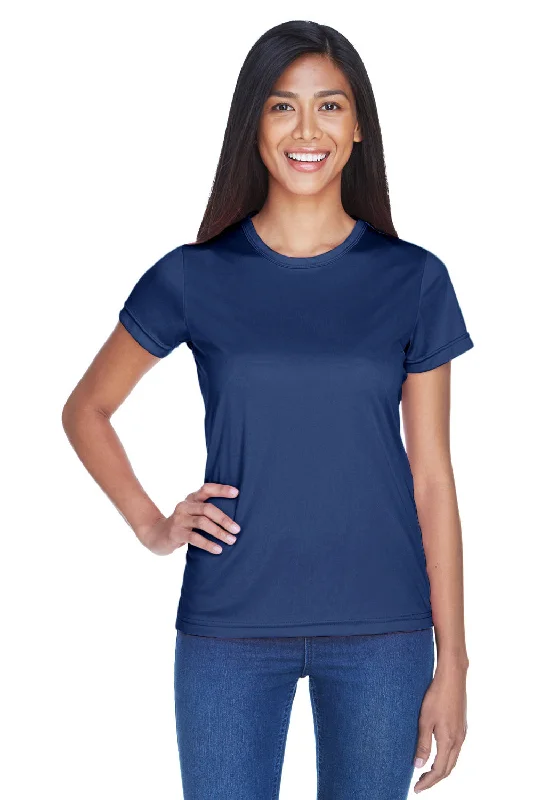 Linen – Lightweight, breathable fabric, perfect for summerUltraClub Womens Cool & Dry Performance Moisture Wicking Short Sleeve Crewneck T-Shirt - Navy Blue