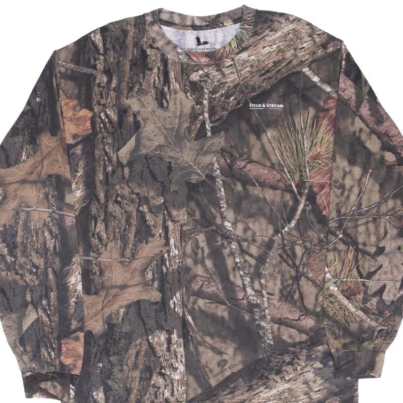 Cotton blend – Mix of cotton and synthetic fabrics for softness and durabilityVINTAGE HUNTING MOSSY OAK BREAK UP CAMO LONG SLEEVE TEE SHIRT LARGE