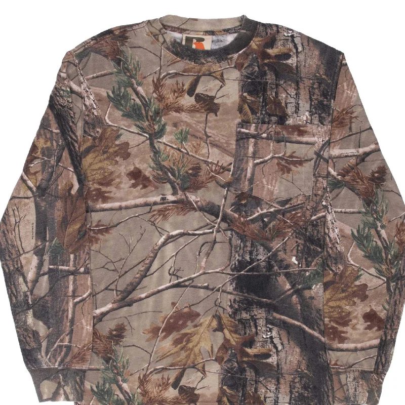 Long sleeve – Full-length sleeve, great for layeringVINTAGE HUNTING REALTREE APHD CAMO LONG SLEEVE POCKET TEE SHIRT SMALL